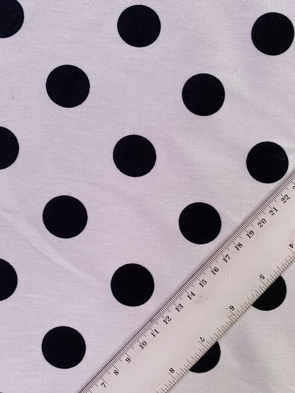 Cotton Spandex 97%/3%- White/Black - 57"Wide - Sold By The Metre