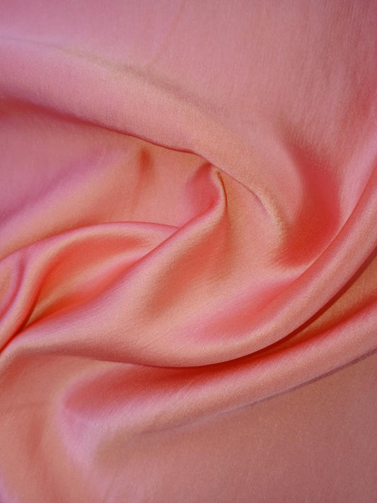 Satin/Bengaline - Peachy Pink - 59" Wide - Sold By The Metre