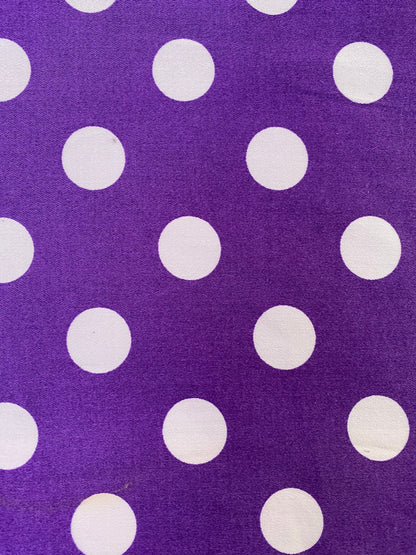 Cotton Spandex 97%/3%- Purple/White - 58"Wide - Sold By The Metre
