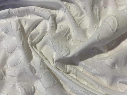 Phase 8 Poly Lycra Burnout - White - 60"Wide - Sold By The Metre