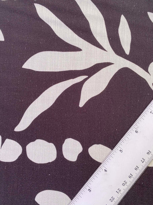 Brown & Cream Cotton Linen Blend Fabric - 59" Wide - No Stretch - Natural Texture - £3.99/m