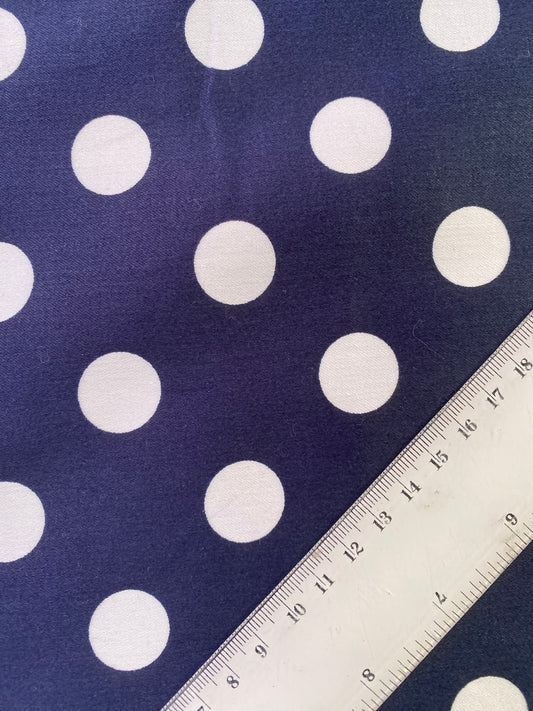 Cotton Spandex 97%/3%- Navy/White - 55"Wide - Sold By The Metre