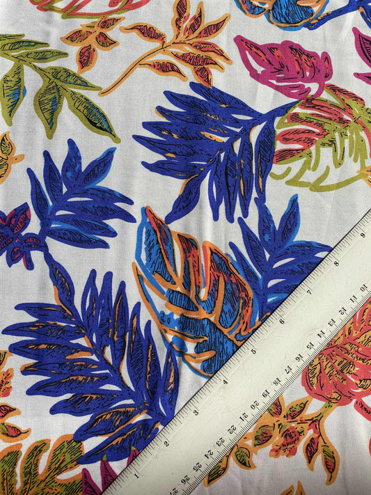 Viscose - White/Blue/Pink/Green - 57"Wide - Sold By The Metre