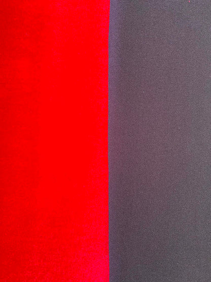 Premium Red Velvet on Black Scuba Fabric - 63" Wide - High Stretch Spandex Double Knit - £5.99/m