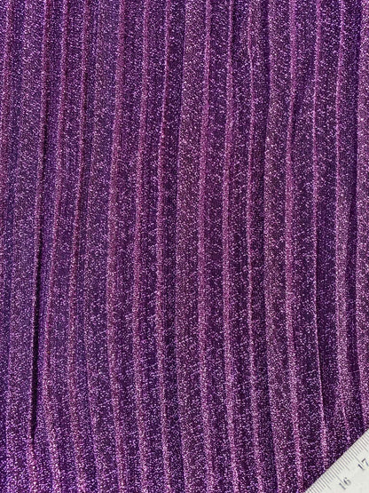 Purple Metallic Big Pleat Fabric with Lycra - 60" Wide, £2.99 per Metre