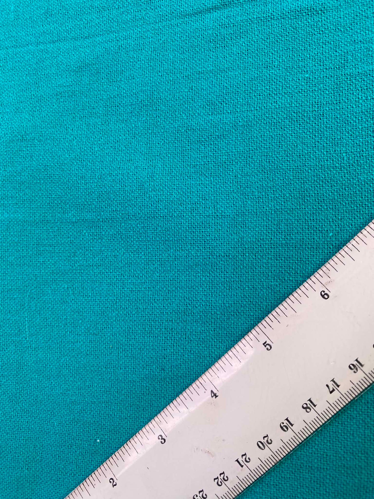 Turquoise Cotton Linen Blend Fabric – 57" (145cm) Wide – Non-Stretch