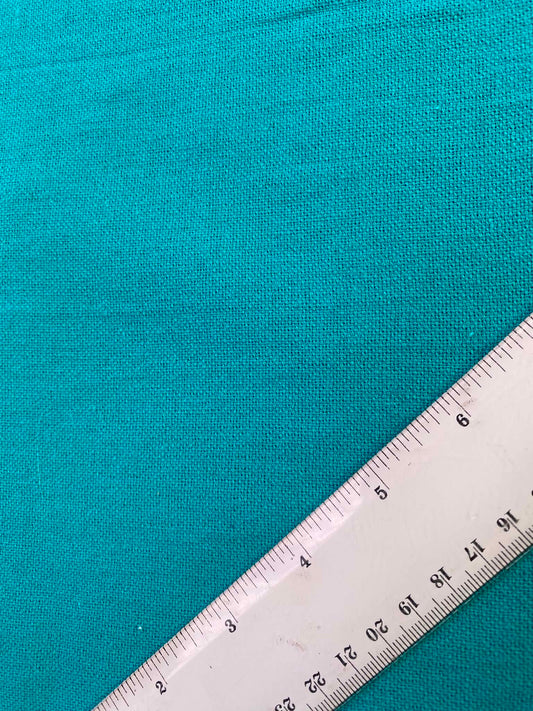 Turquoise Cotton Linen Blend Fabric – 57" (145cm) Wide – Non-Stretch