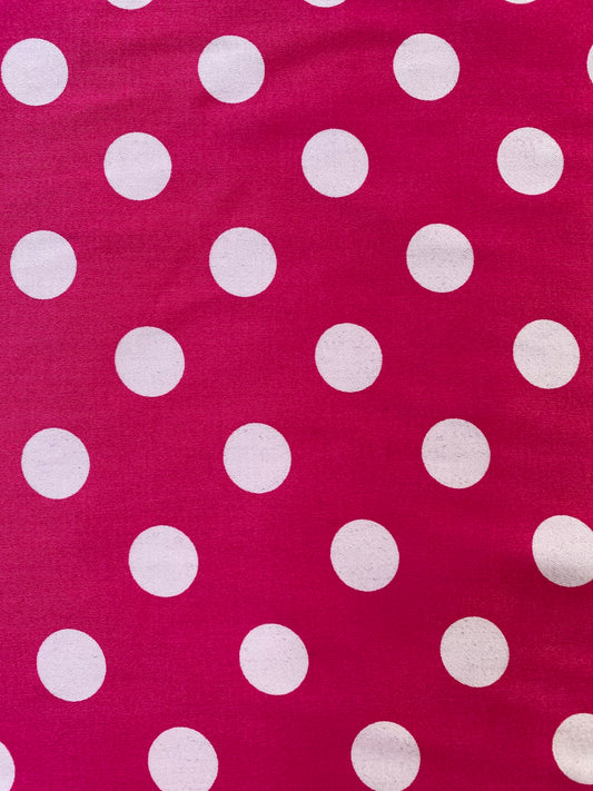 Cotton Spandex 97%/3%- Pink/White - 57"Wide - Sold By The Metre