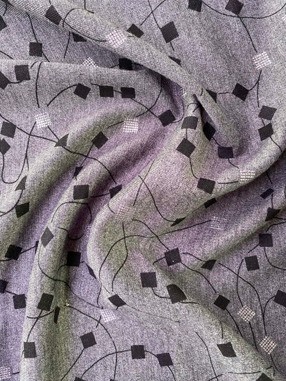 Grey & Silver Ponte Roma Double Knit Jersey Fabric - 60" Wide - Stretch - Mid-Weight - £2.99/m
