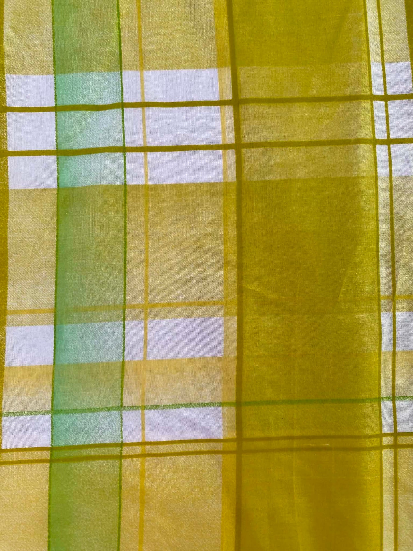 Olive & Lime Plaid Spanish Silk Fabric – 54" Wide (£3.99/m)