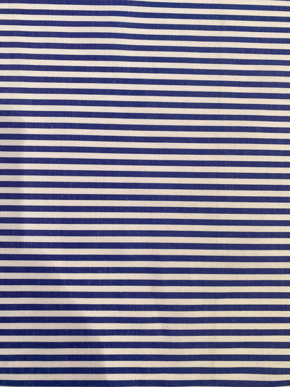 Poly Cotton - Blue/White - Colour Woven Shirting - 58"Wide - Sold By The Metre