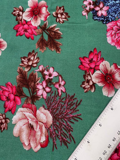 Viscose - Green/Pink/Blue/Brown - 57" Wide - Sold By The Metre