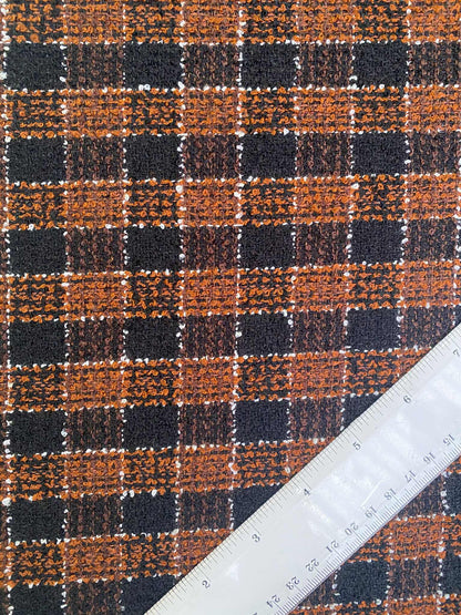 Poly Boucle - Brown/Black/White - 60"Wide - Sold By The Metre