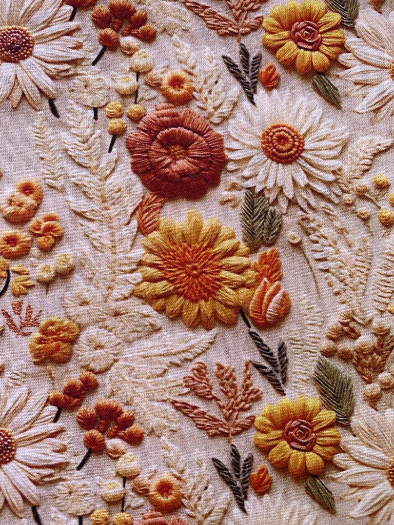 100% Cotton - Cream/Yellow/Rust - 44" Wide - Sold By The Metre