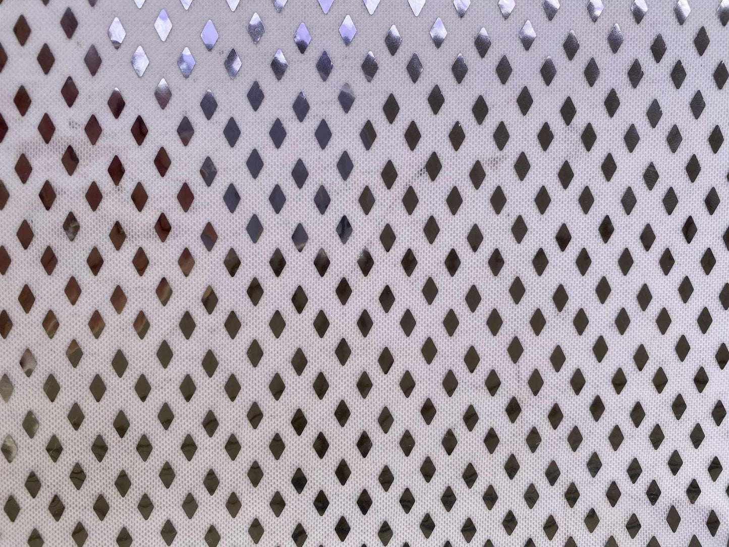 Diamond Powermesh - White/Silver - 59"Wide - Sold By The Metre