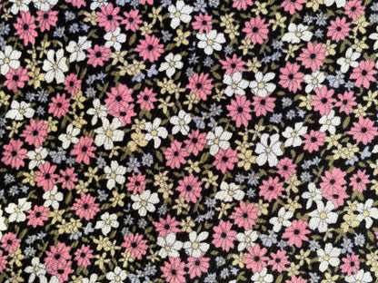 Printed Needlecord 100% Cotton - Pink/Grey/White/Yellow - 44"Wide - Sold By The Metre