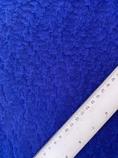 Royal Blue Crinkle Stretch Fabric - 92% Polyester 8% Spandex, 62" Wide