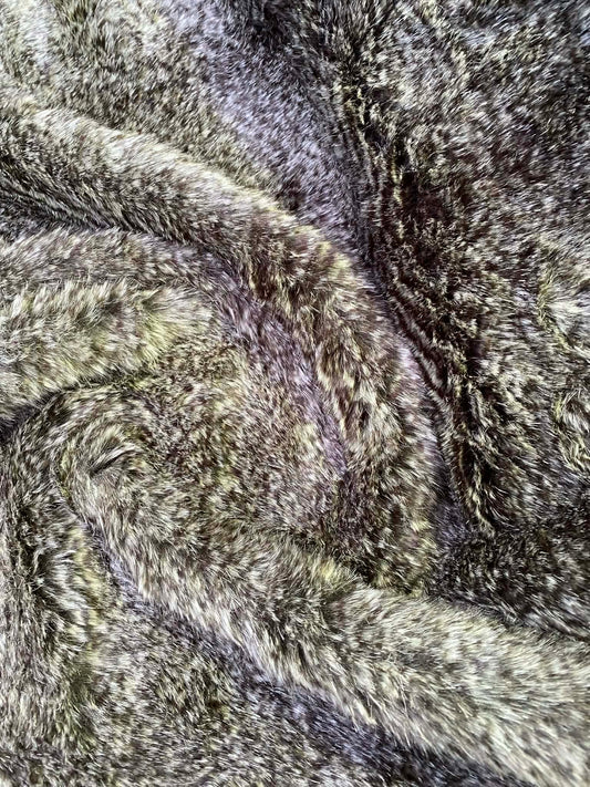 Fur - Dark Grey/Light Grey - 66"Wide - Sold By The Metre