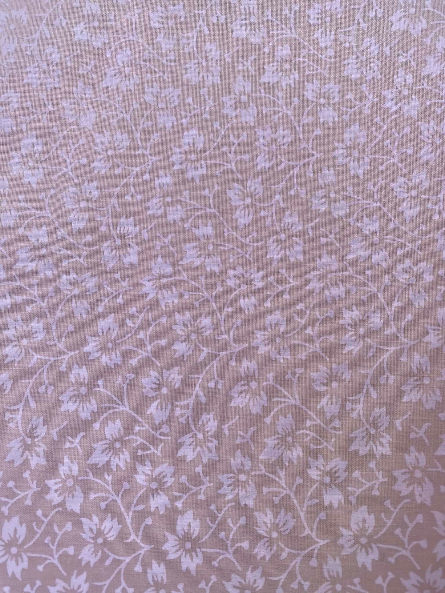 Poly Cotton - Peach/White - 45" Wide