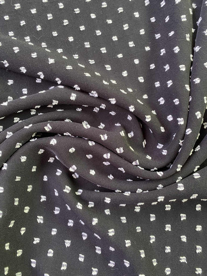 River Island Crepe - Spot - Black - 60"Wide - Sold By The Metre