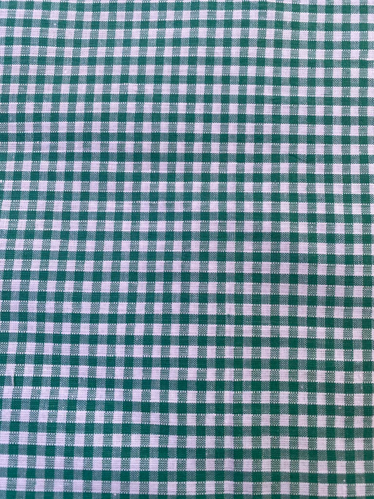 100% Cotton Gingham Fabric - 36" Wide - Green - £2.99/m