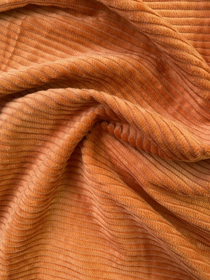 100% Cotton Corduroy - Deep Orange - 58"Wide - Sold By The Metre