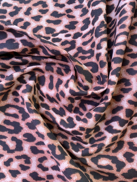 Leopard Print Cotton Fabric – Beige, Brown & Black – 60" Wide (£2.99/m)