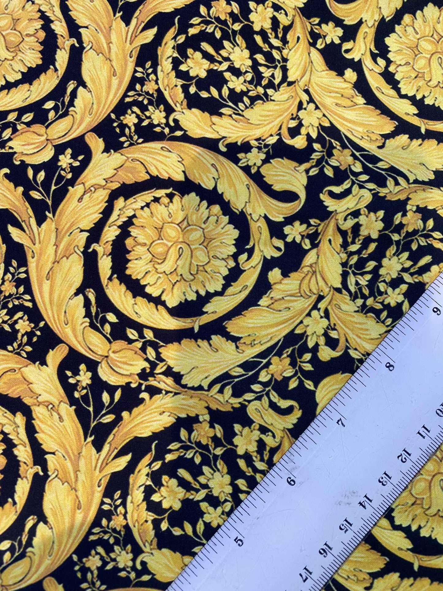 Cotton Satin - Yellow/Black - 56"Wide - Sold By The Metre