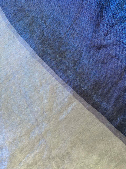 Foiled Chiffon - Blue - 58"Wide - Sold By The Metre
