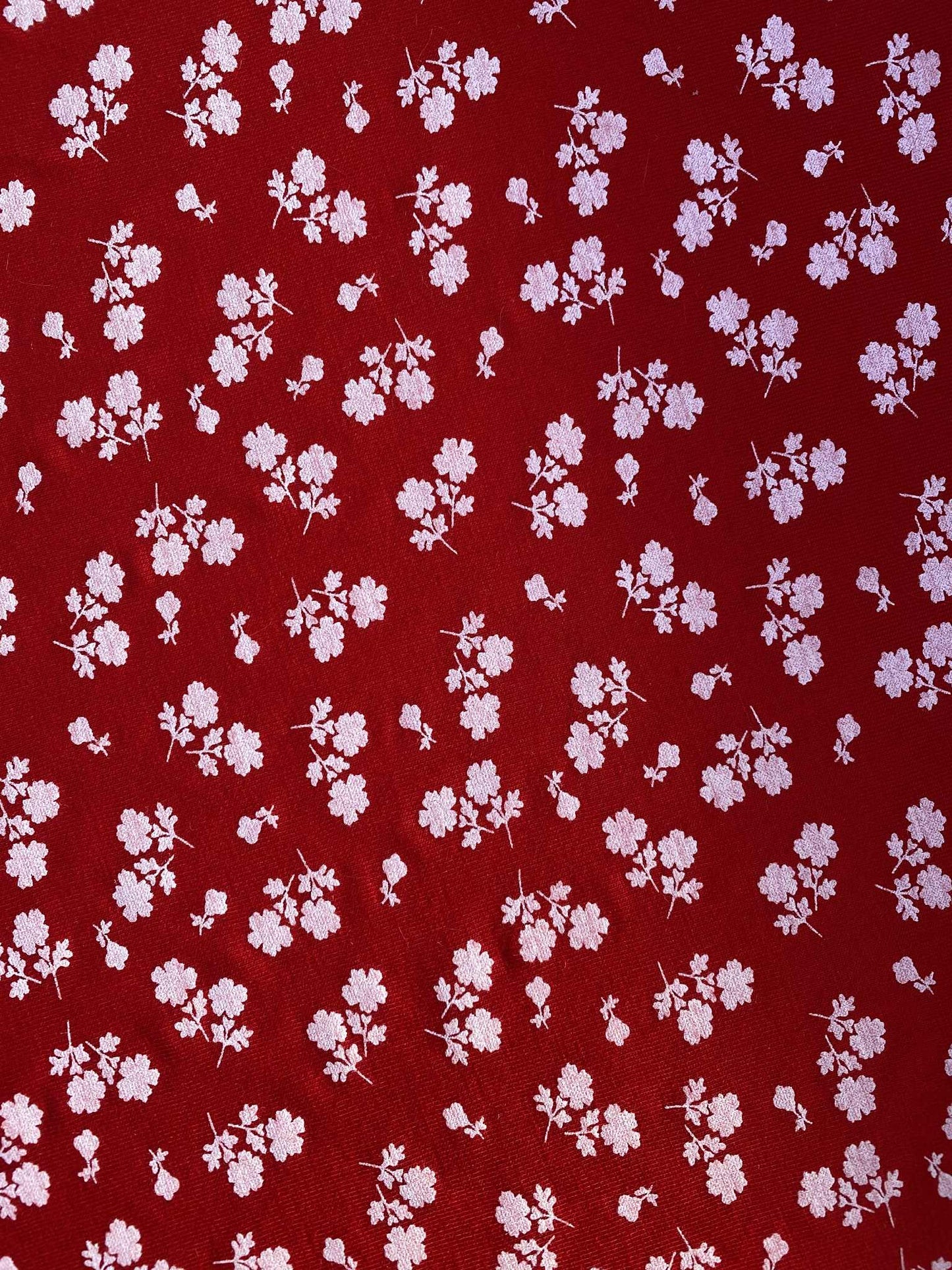 Viscose Lycra - Red/White - 62"Wide - Sold By The Metre