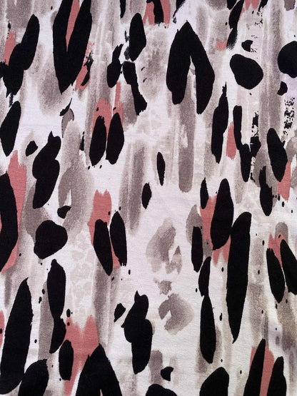 Viscose Lycra - White/Black/Cream - 64"Wide - Sold By The Metre