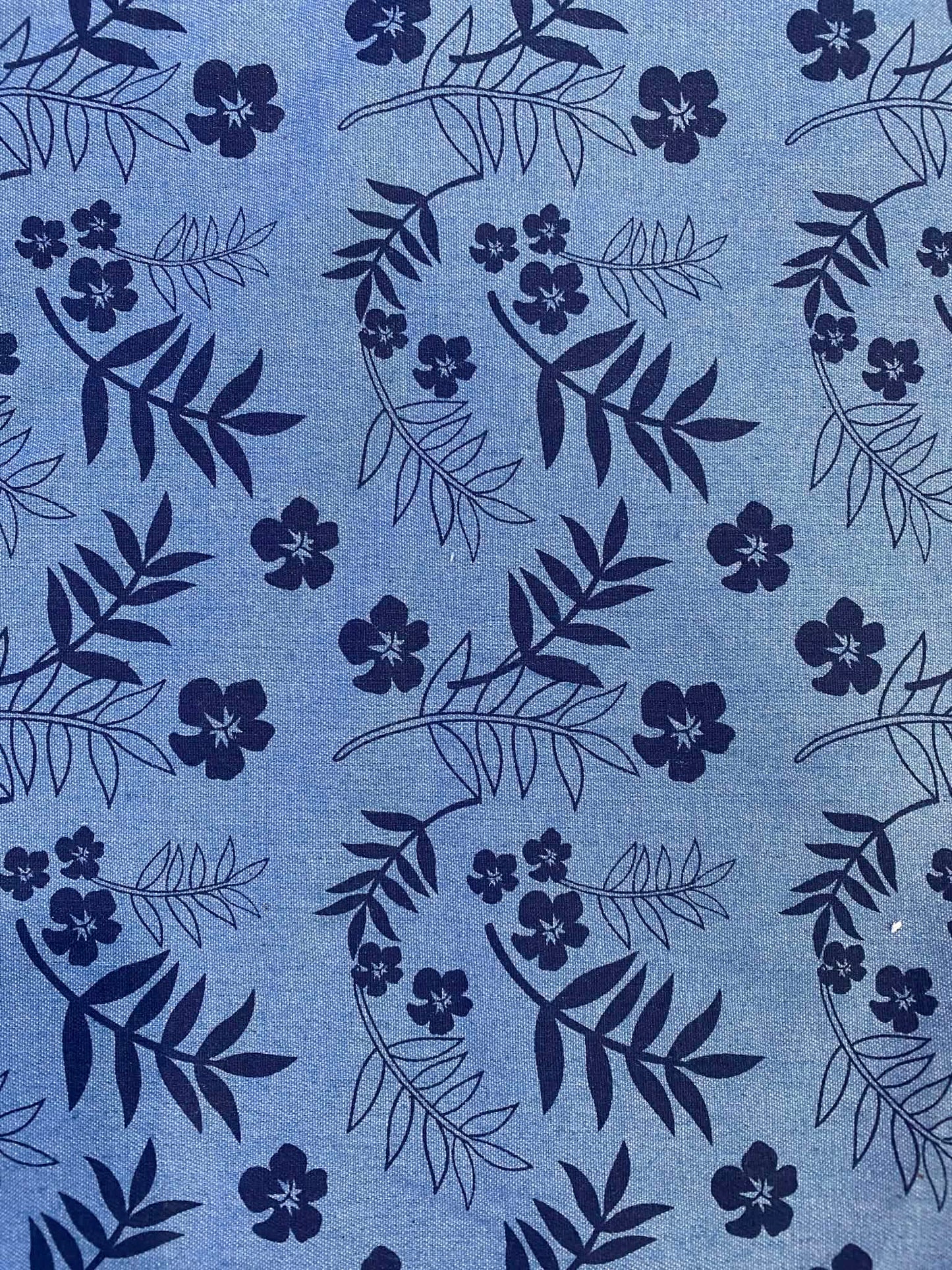 100% Cotton Denim/Chambray - Navy/Blue - 59"Wide - Sold By The Metre