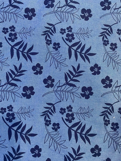 100% Cotton Denim/Chambray - Navy/Blue - 59"Wide - Sold By The Metre