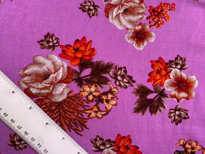 Viscose - Lilac/Orange/Brown - 57" Wide - Sold By The Metre