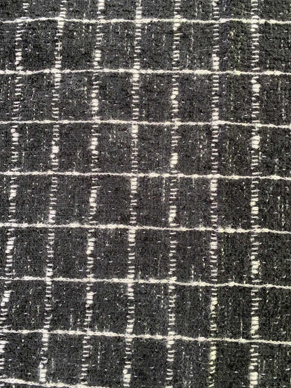 Tweed Check Knit - Black/Ivory/Silver - 69"Wide - Sold By The Metre