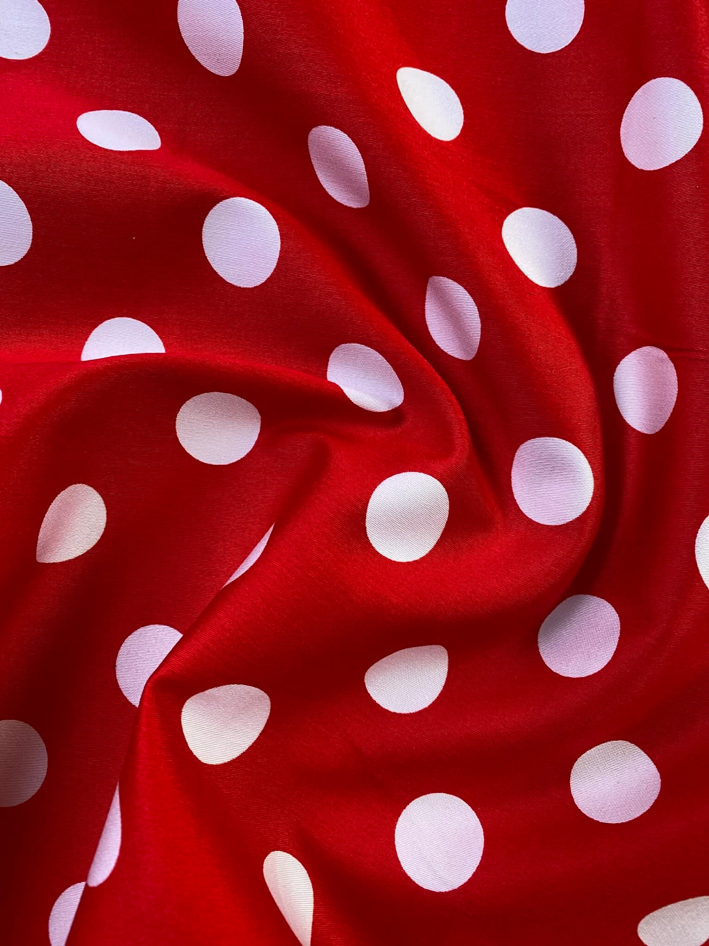 Cotton Spandex 97%/3%- Red/White - 58"Wide - Sold By The Metre