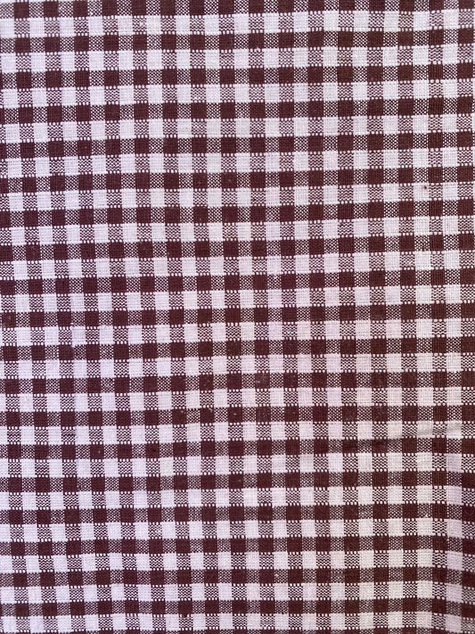 100% Cotton Gingham Fabric - 36" Wide - Brown - £2.99/m