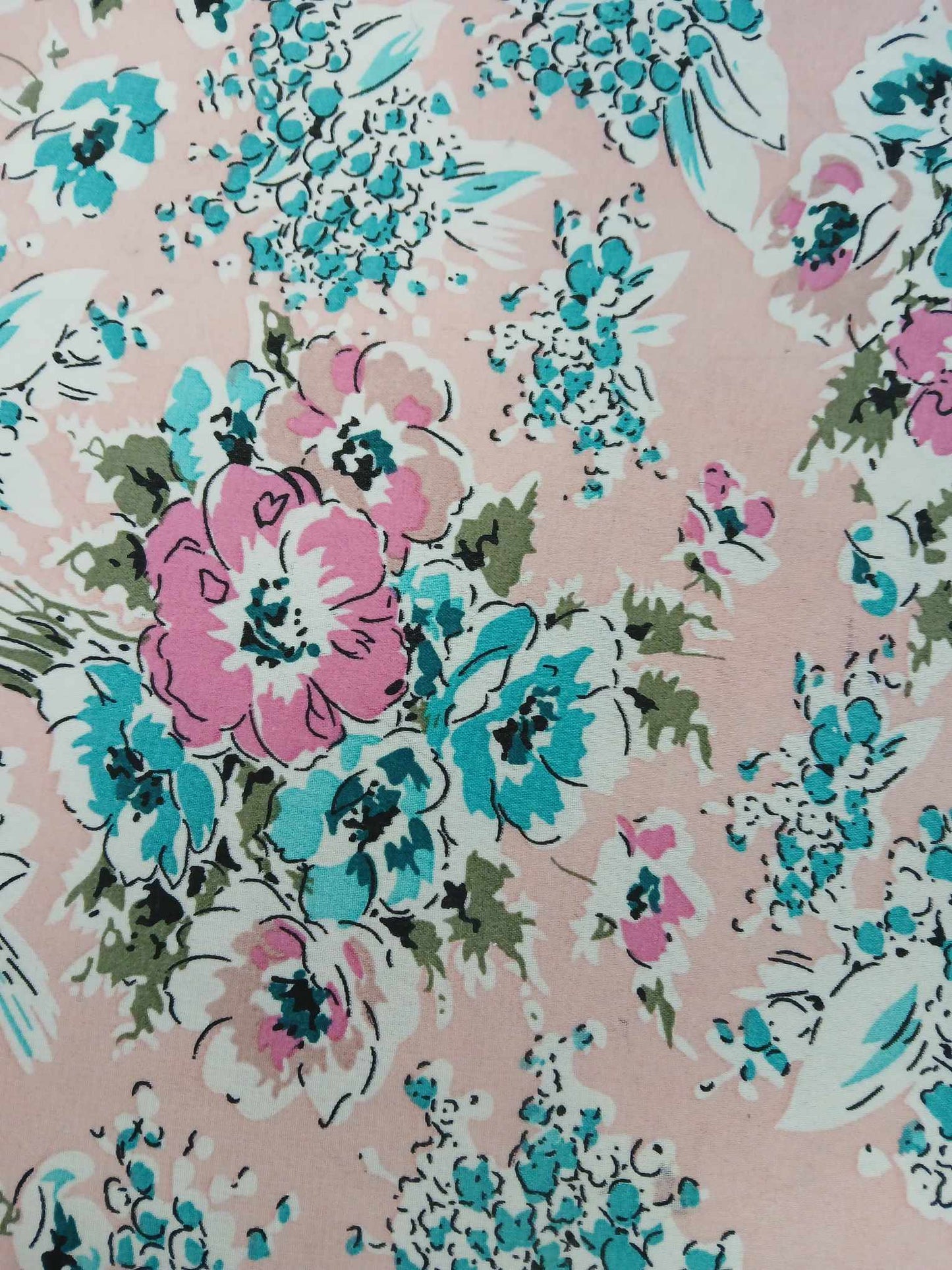 Chiffon - Pink/Turquoise/White - 59" Wide - Sold By The Metre