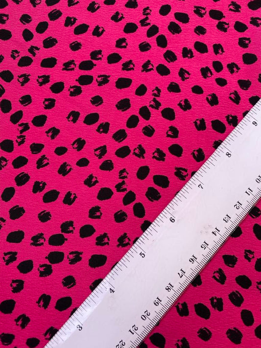 Crepe - Hot Pink/Black - 58" Wide - Sold By The Metre
