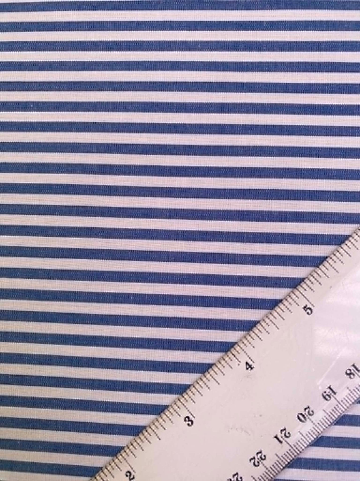 100% Cotton Silky Chambray Stripe Fabric - 58" Wide - Blue & White Mechanical Stretch Woven Shirting - £3.99/m