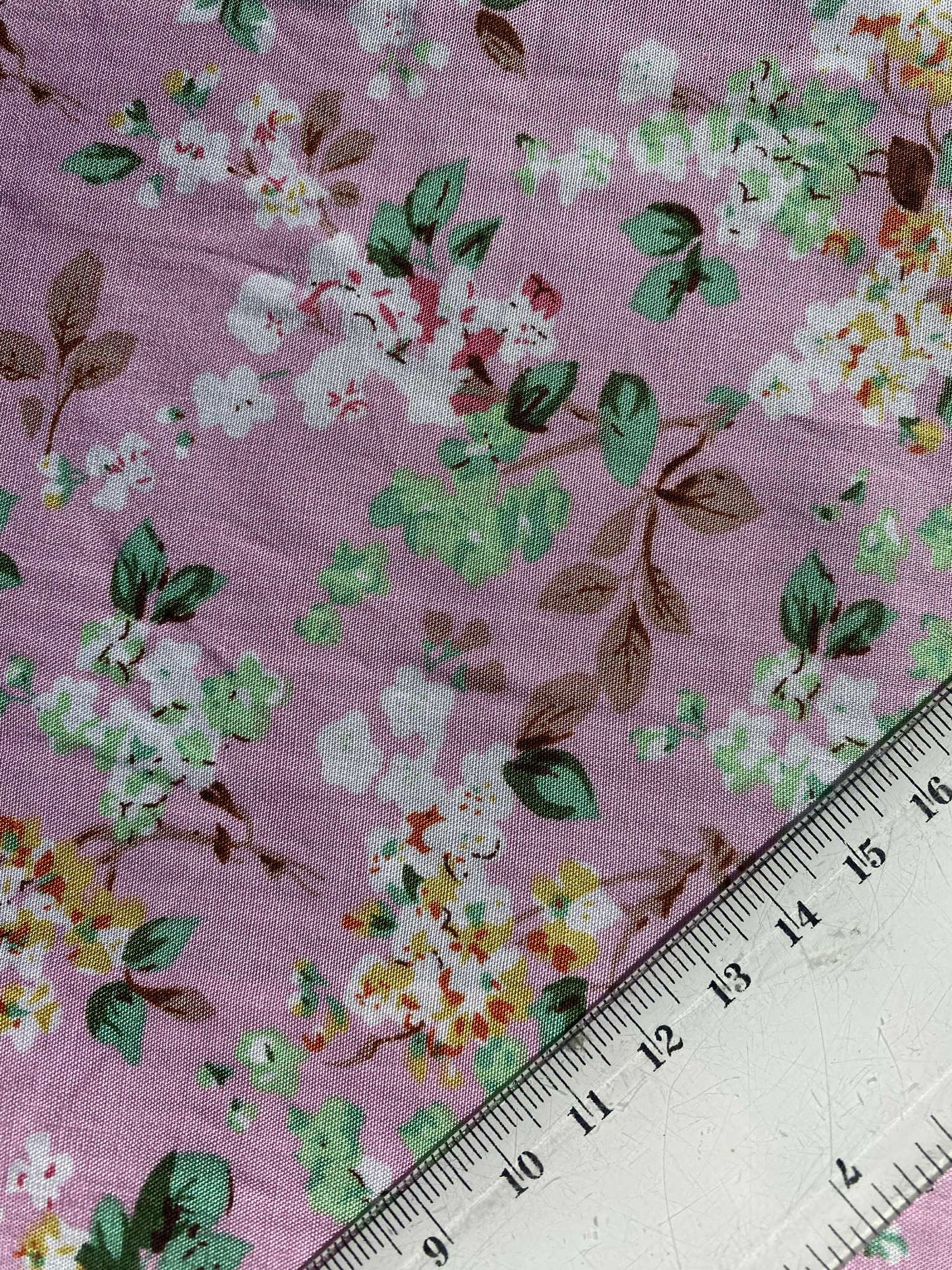 Viscose - Pink/Green/Yellow/White - 57"Wide - Sold By The Metre