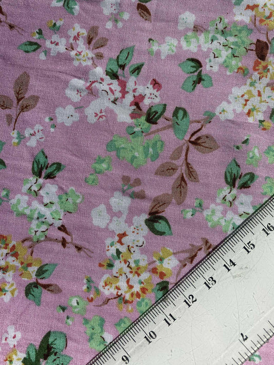 Viscose - Pink/Green/Yellow/White - 57"Wide - Sold By The Metre