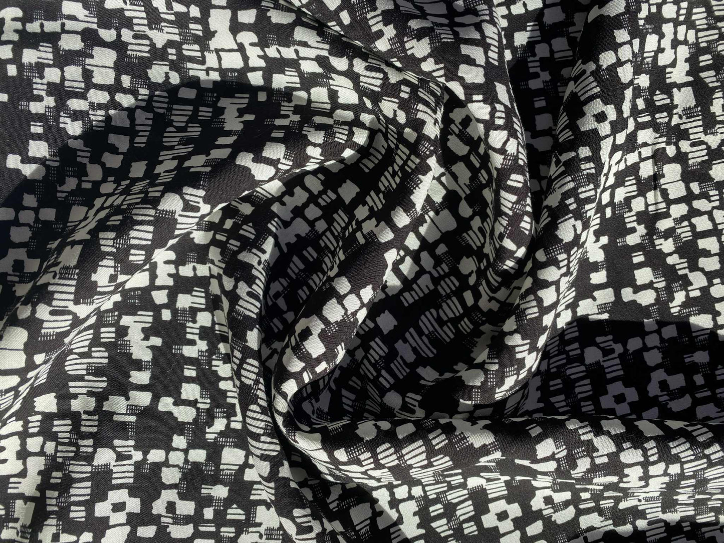 Viscose - Black/Cream - 57"Wide - Sold By The Metre