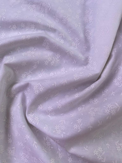 100% Cotton - Blenders 04 - Floral - Cream on White - 44" Wide - Sold By The Metre