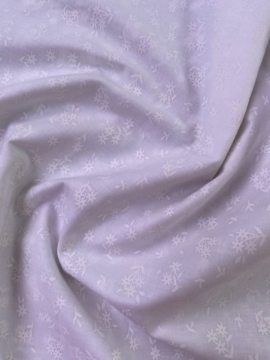 100% Cotton - Blenders 04 - Floral - Cream on White - 44" Wide - Sold By The Metre