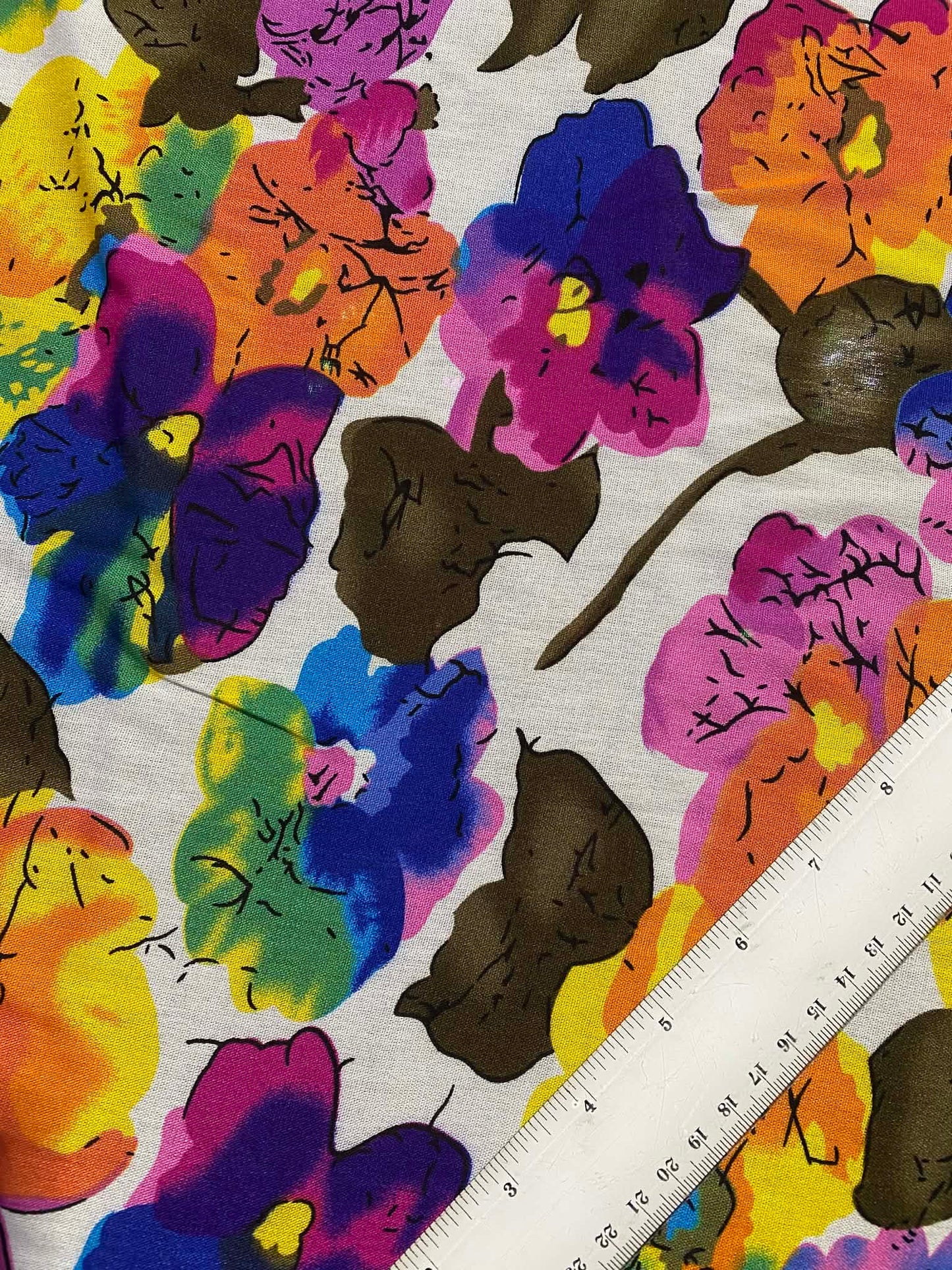 Viscose - Pink/Orange/Blue/Brown - 57"Wide - Sold By The Metre