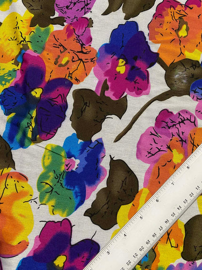 Viscose - Pink/Orange/Blue/Brown - 57"Wide - Sold By The Metre