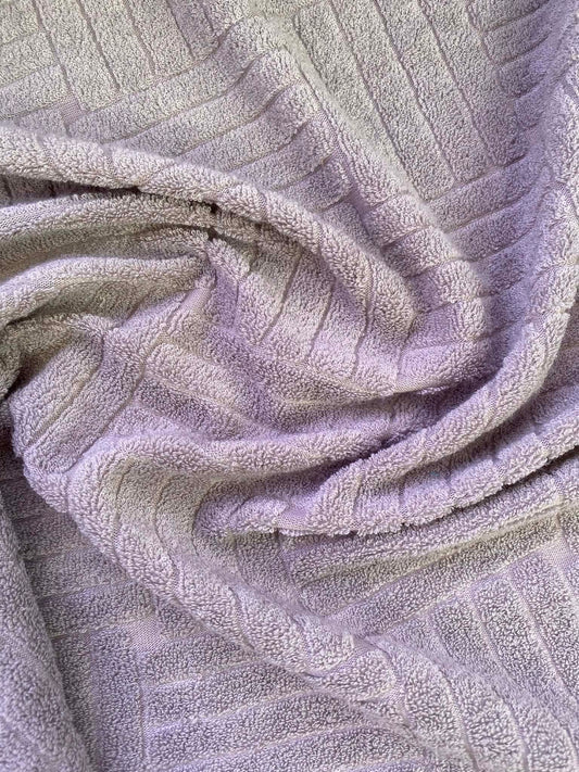 Jaquard Towelling - Grey - 66"wide - Sold By The Metre