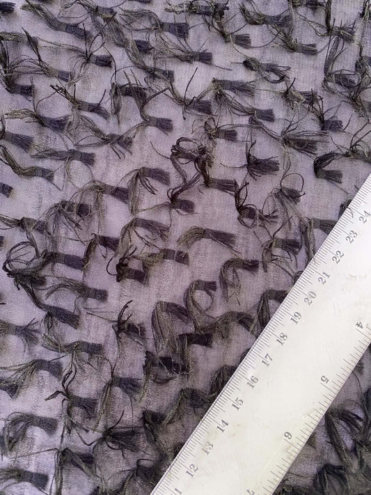 Black Eyelash Chiffon Fabric - 57" Wide, £2.50 per Metre