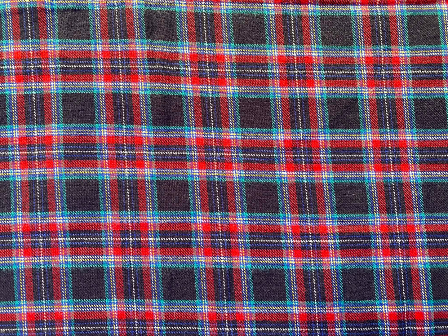 100% Cotton Tartan - Navy/Red/YellowWhite - 59"Wide - Sold By The Metre